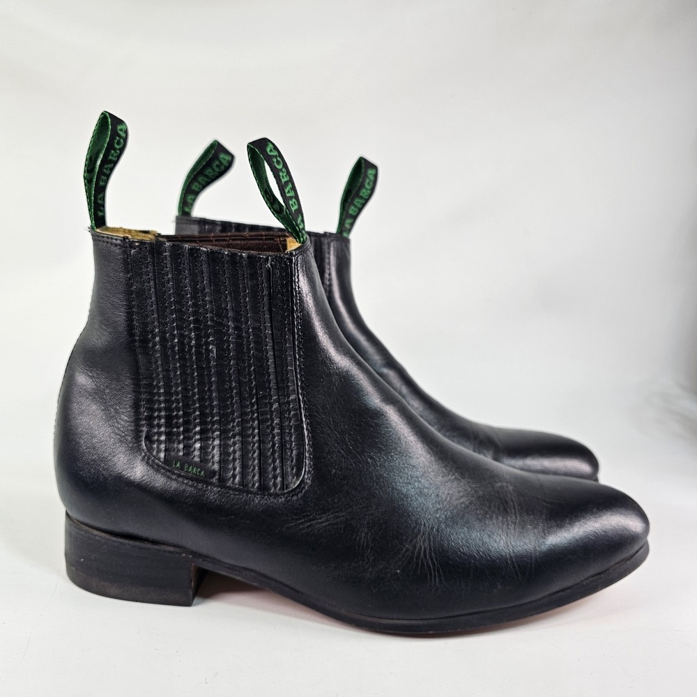 La Barca Botin Leather Ankle Chelsea Boots Mens 11.5 29.5 Charro Mexico Pull On